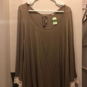 Brown Tunic with Lace Details